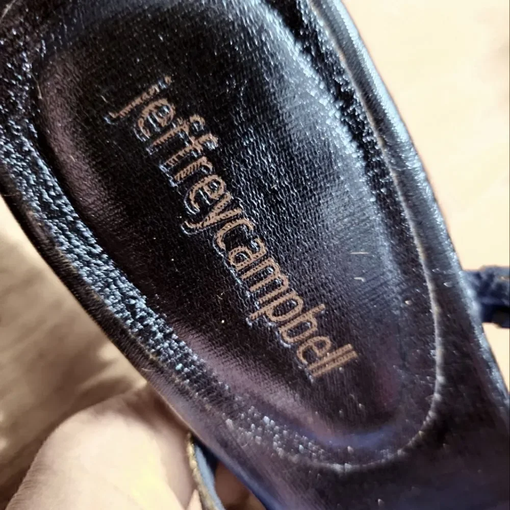 Jeffrey Campbell Sparkly Rhinestone   Kitten Heel Shoes Blue Size 6.5